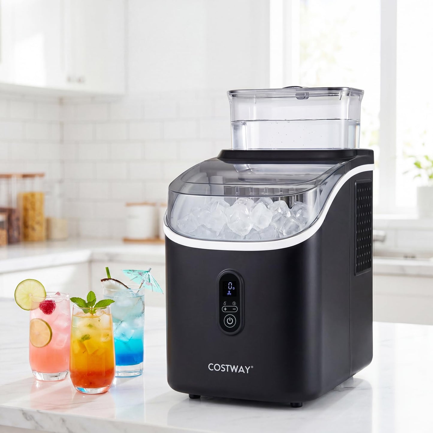 Ice Maker Countertop, 15kg/24H, 16Cubes/6 Mins, 13 Ice Thickness