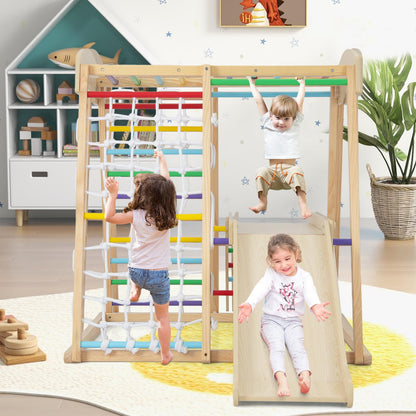 Wooden Playground Jungle Gym with Slide