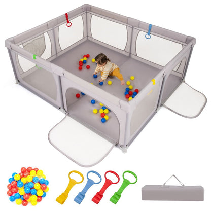 Indoor Safety Play Fence Infant Activity Center with 50 Ocean Balls