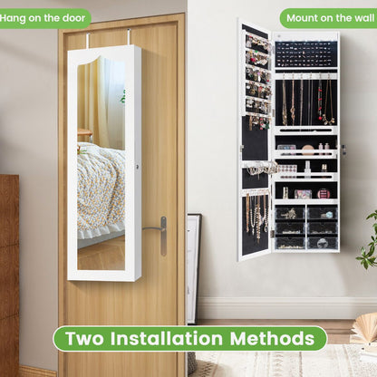 Jewelry Cabinet Armoire with Full Length Mirror