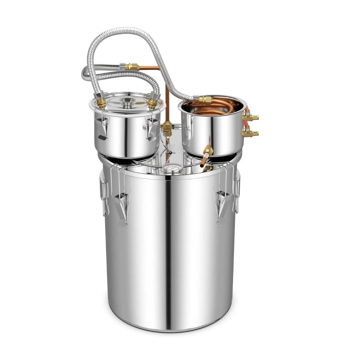 13.6/22/38L Stainless Steel Water Alcohol Distiller with Build-in Thermometer