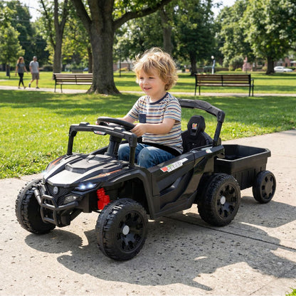 12V Battery Powered Ride On Kids Tractor with Detachable Trailer