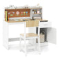 Kids Study Desk and Chair Set with Shelves and Storage Cabinet