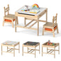 Kids Table and Chairs 4 in 1 Wooden Activity Desk Set (Bear Shape)