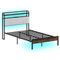 King Size Double Size Bed Frame with LED Light and Charging Station