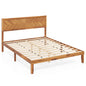 Mid-Century Acacia Wood Bed Frame with Headboard