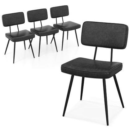 Kitchen Faux Leather Upholstered Dining Chair Set of 2