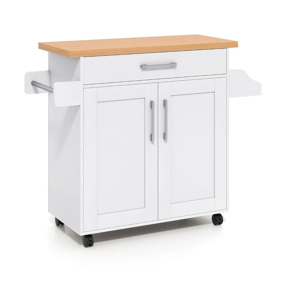 Kitchen Island Cart with Storage and Adjustable Shelf