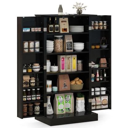 120cm Kitchen Pantry Cabinet with Doors and Adjustable Shelves