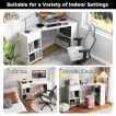 L-Shaped Computer Desk with Storage and Open Shelves for Living Room Bedroom