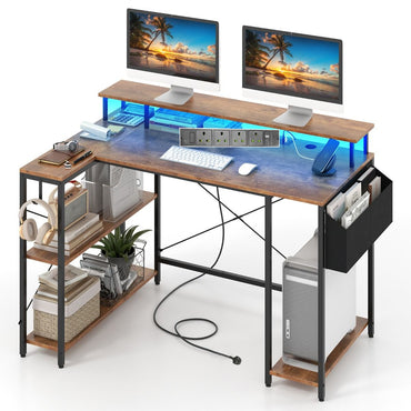L-Shaped Computer Desk, 120CM Large Corner Desk Writing Study Table