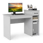 Computer Desk, Modern Writing Desk Compact Study Desk with Drawer & Storage Shelves