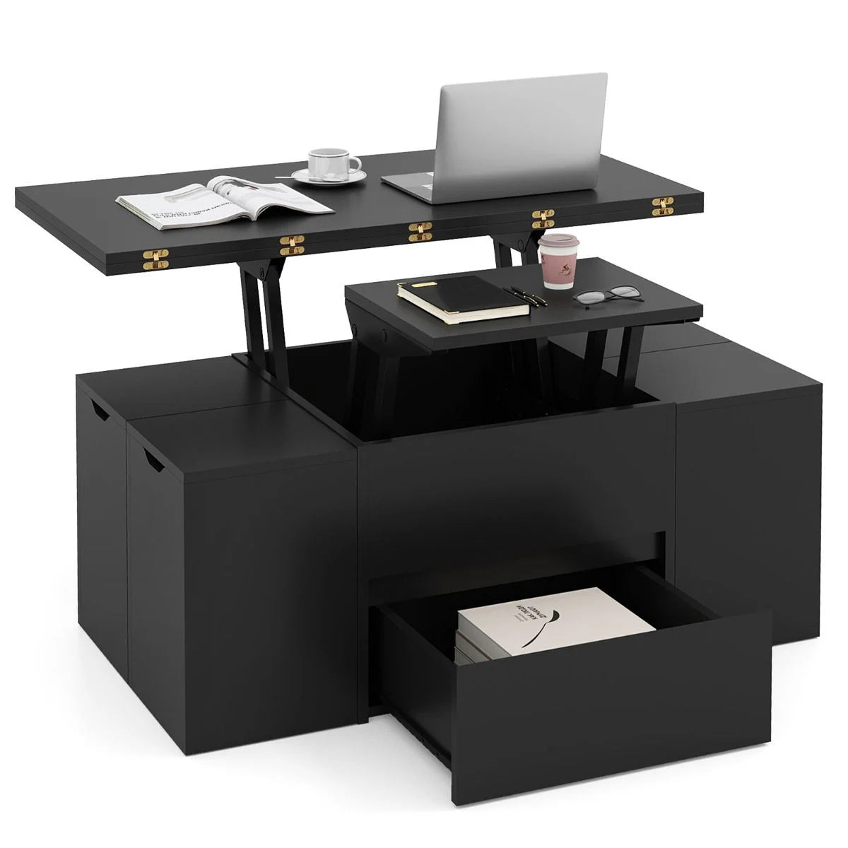 Lift Top Coffee Table with Hidden Compartment and Drawer – GiantexUK