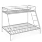 Single over Double Loft Bed Frame with Ladder and Safety Guardrail
