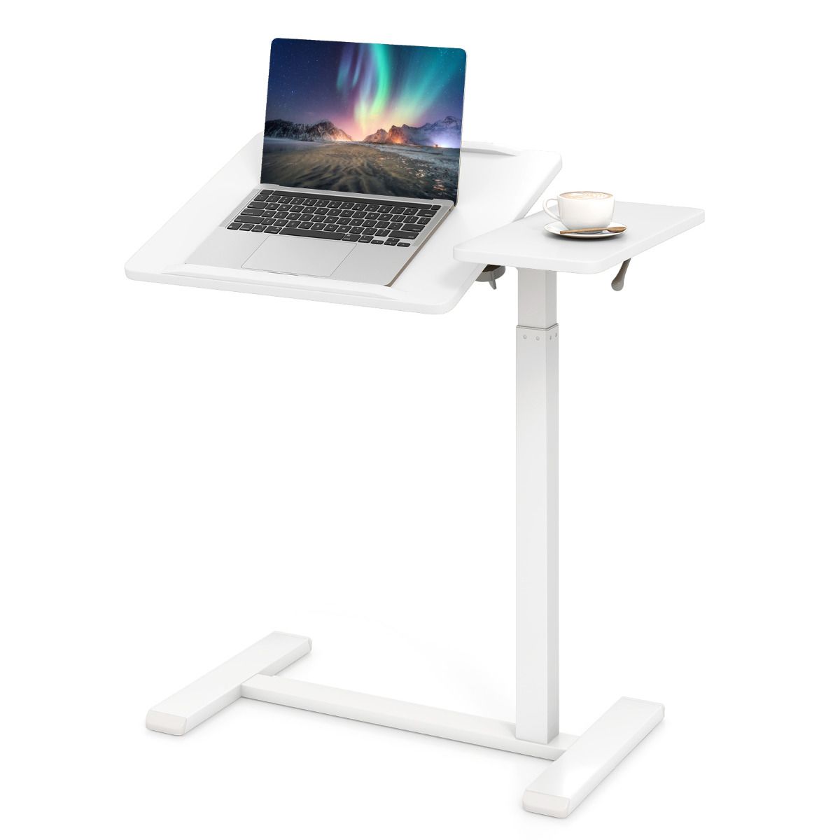 Mobile Over Bed Desk Height Adjustable Standing Laptop Cart with Tilting Tabletop