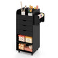Mobile Rolling Storage Cart with 3 Drawers 2 Shelves and 2 Dowel Rods