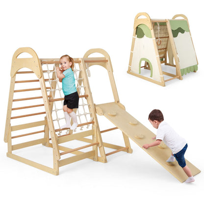 Multi-functional Kid's Climbing Toy with Slide and Climbing Net