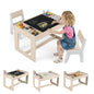 Multifunctional Kids Table and 2 Chairs Set with Whiteboard