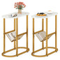 2-Tier Narrow Side Table with Magazine Holder for Living Room Bedroom