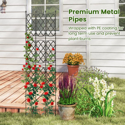 Outdoor Plant Support Frame with Adjustable Shapes and Ground Stakes