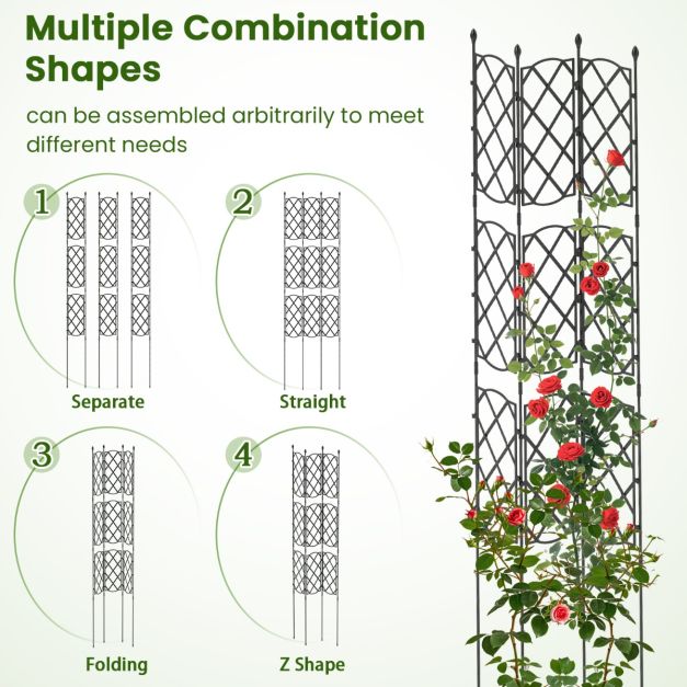 Outdoor Plant Support Frame with Adjustable Shapes and Ground Stakes