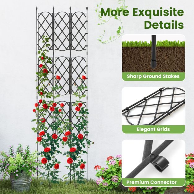 Outdoor Plant Support Frame with Adjustable Shapes and Ground Stakes