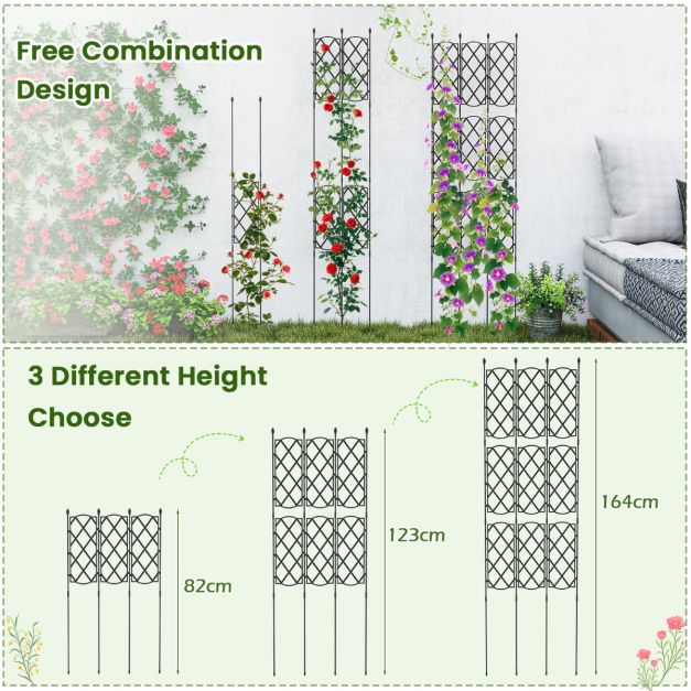 Outdoor Plant Support Frame with Adjustable Shapes and Ground Stakes