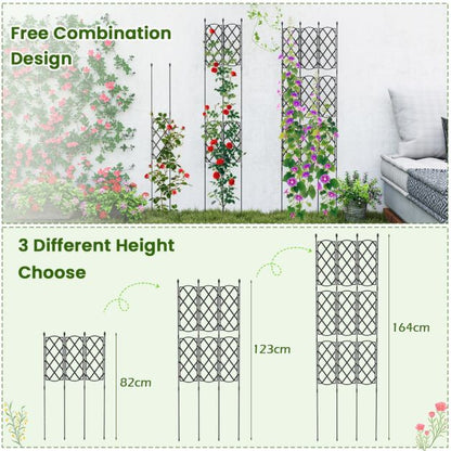 Outdoor Plant Support Frame with Adjustable Shapes and Ground Stakes