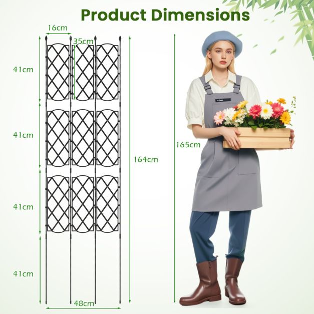Outdoor Plant Support Frame with Adjustable Shapes and Ground Stakes