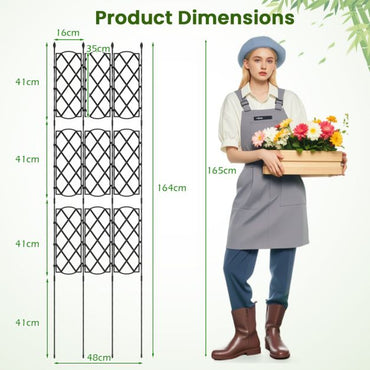 Outdoor Plant Support Frame with Adjustable Shapes and Ground Stakes