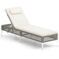 Patio Chaise Lounge PE Wicker Reclining Sun Lounger with 6-Level Adjustable Backrest