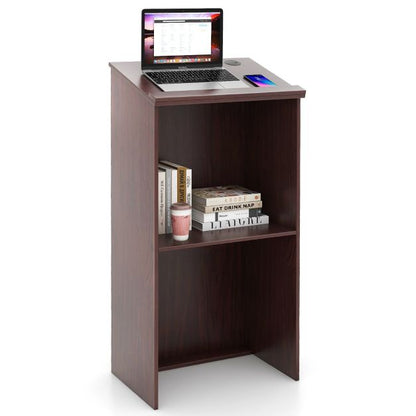 Podium Stand Hostess Stand for Speakers with Storage Shelf