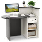 Reception Desk with Lockable Drawer and Adjustable Shelf for Office