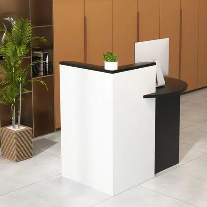 Reception Desk with Lockable Drawer and Adjustable Shelf for Office