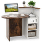 Reception Desk with Lockable Drawer and Adjustable Shelf for Office