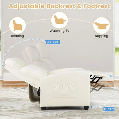 Recliner Armchair with Reclining Function and Adjustable Leg Rest