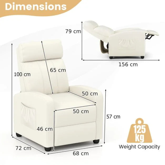 Recliner Armchair with Reclining Function and Adjustable Leg Rest