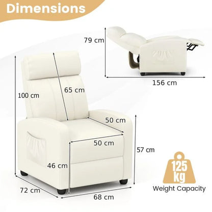 Recliner Armchair with Reclining Function and Adjustable Leg Rest