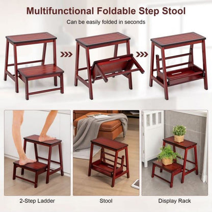 Bamboo Footstool with 2 Steps