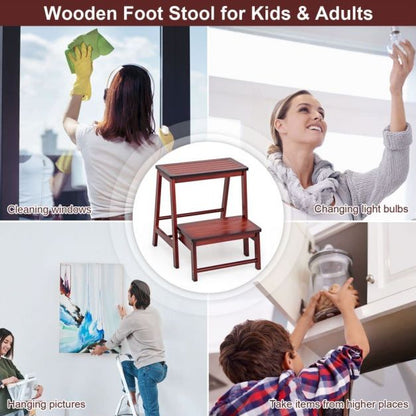 Bamboo Footstool with 2 Steps