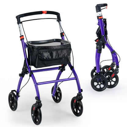 Rollator Walkers Lightweight Foldable Rolling Walker with Tray for Seniors