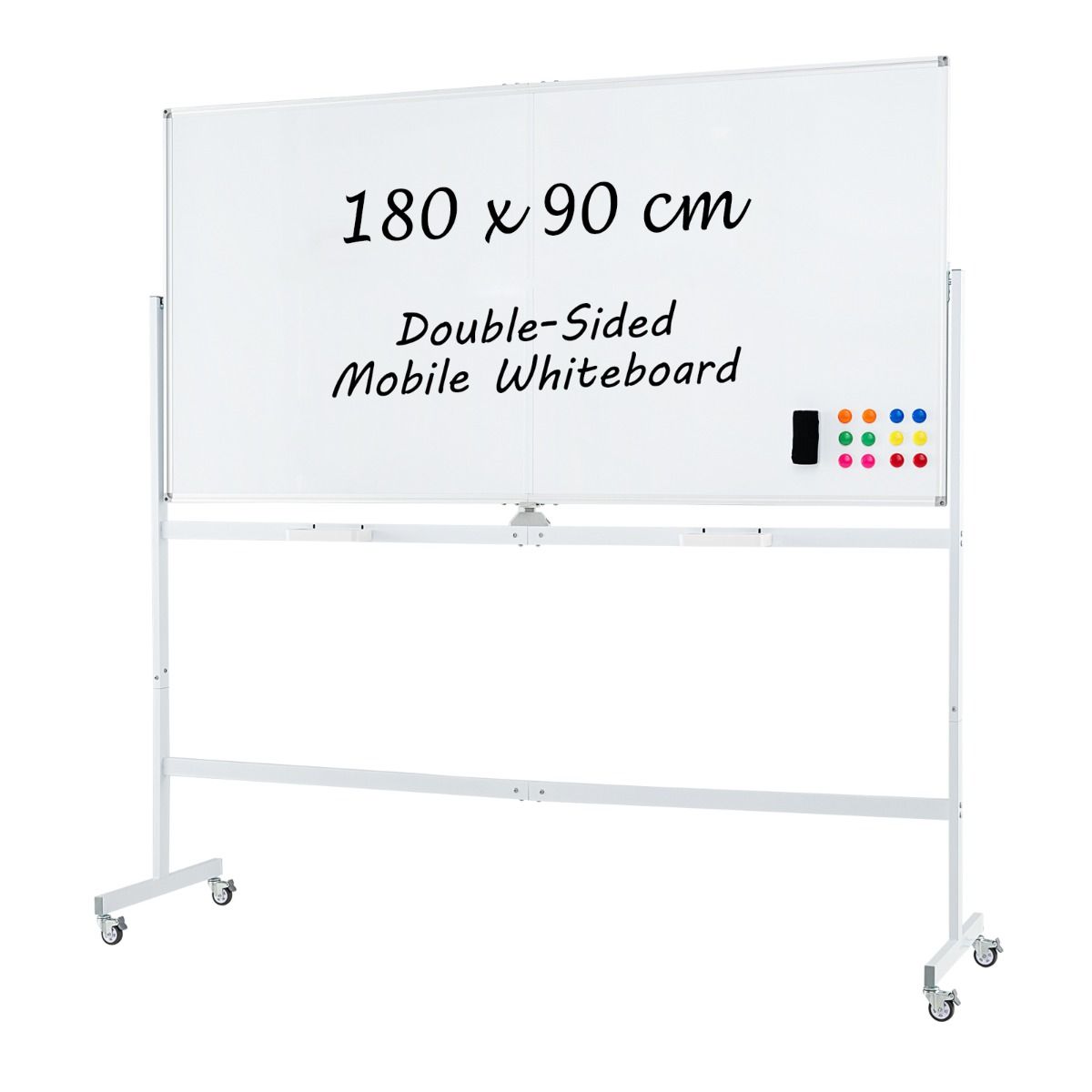 Rolling Whiteboard on Wheels with Stand and Aluminum Alloy Frame