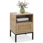 Set of 2 Nightstand with Storage Home Boho Style Accent Side Table