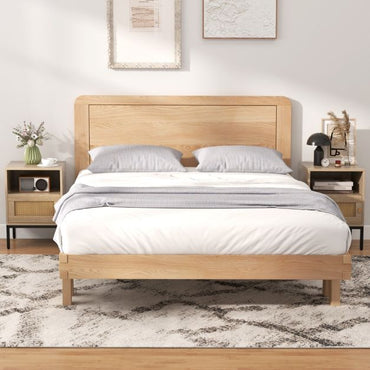 Set of 2 Nightstand with Storage Home Boho Style Accent Side Table