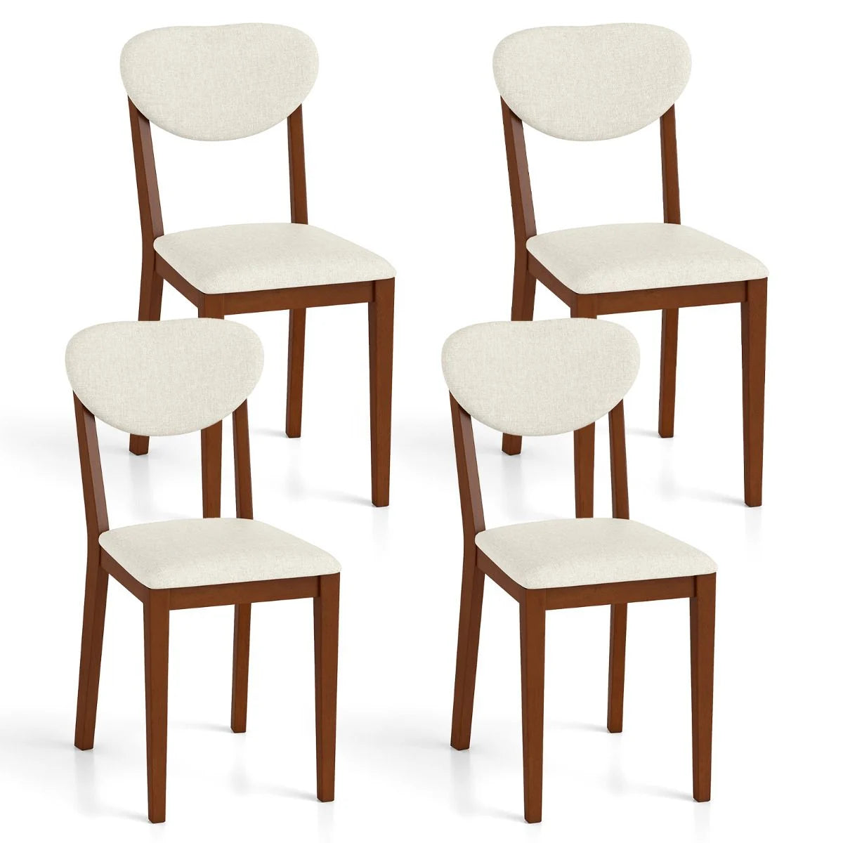 Set of 2 Sherpa Dining Chairs with Rubber Wood Legs