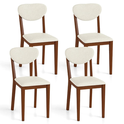 Set of 2 Sherpa Dining Chairs with Rubber Wood Legs