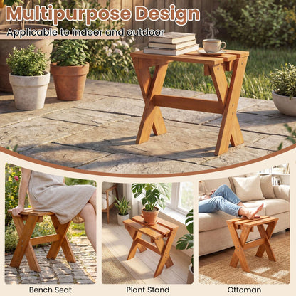 Side Table Flower Stand Small Solid Wood Accent End Table