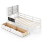 Single/Double Size Bed Frame with 2 Storage Drawers White