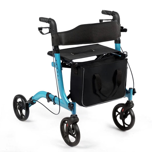 Folding Aluminium Rollator Walker Mobility Aid With 4 Wheels