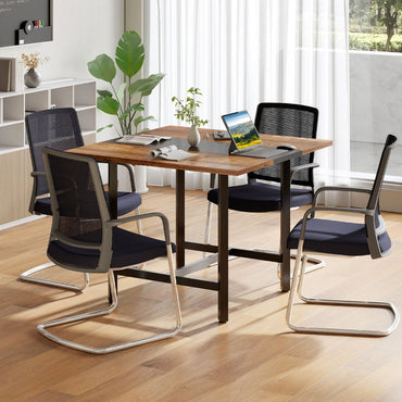 Square Conference Table Meeting Room Table with Thickened Tabletop